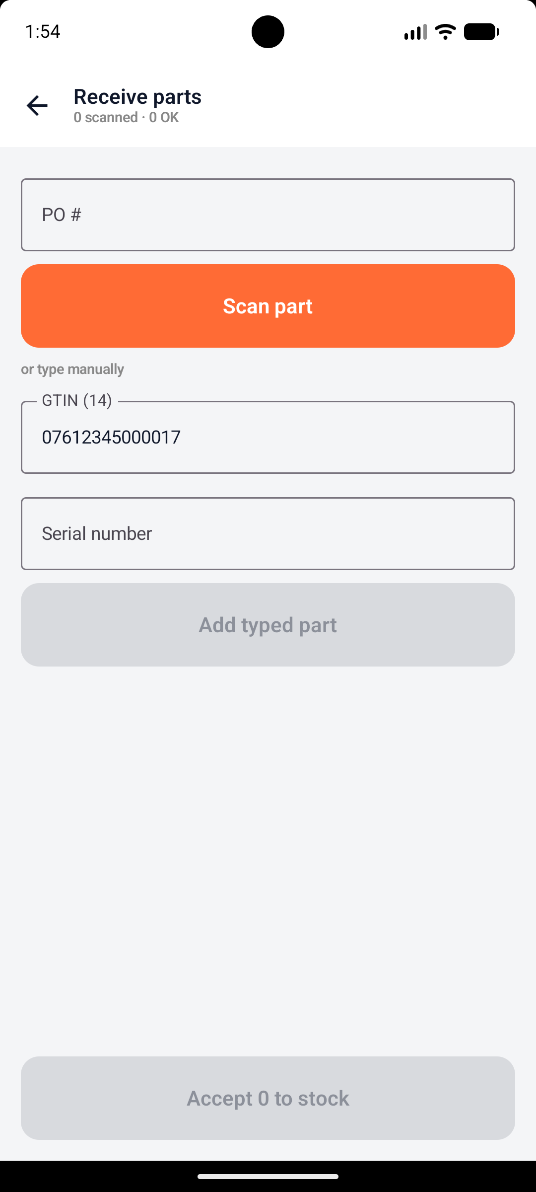 Reports screen